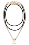 Open Edit Set Of 3 Interchangeable Initial Pendant Necklaces