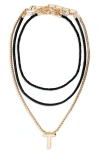 Open Edit Set Of 3 Interchangeable Initial Pendant Necklaces