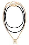 Open Edit Set Of 3 Interchangeable Initial Pendant Necklaces