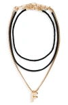 Open Edit Set Of 3 Interchangeable Initial Pendant Necklaces