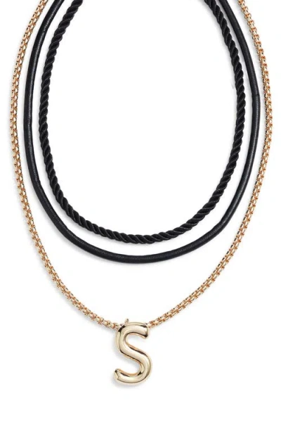 Open Edit Set Of 3 Interchangeable Initial Pendant Necklaces