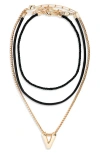 Open Edit Set Of 3 Interchangeable Initial Pendant Necklaces