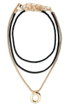 Open Edit Set Of 3 Interchangeable Initial Pendant Necklaces