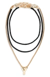 Open Edit Set Of 3 Interchangeable Initial Pendant Necklaces
