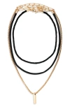 Open Edit Set Of 3 Interchangeable Initial Pendant Necklaces