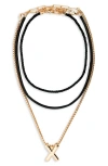 Open Edit Set Of 3 Interchangeable Initial Pendant Necklaces