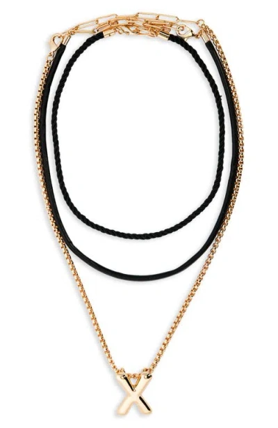 Open Edit Set Of 3 Interchangeable Initial Pendant Necklaces