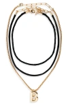 Open Edit Set Of 3 Interchangeable Initial Pendant Necklaces