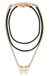 Open Edit Set Of 3 Interchangeable Initial Pendant Necklaces