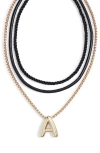 Open Edit Set Of 3 Interchangeable Initial Pendant Necklaces