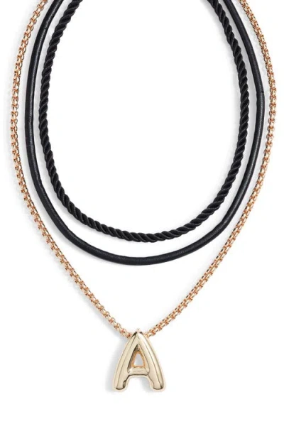 Open Edit Set Of 3 Interchangeable Initial Pendant Necklaces