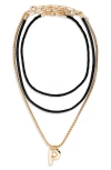 Open Edit Set Of 3 Interchangeable Initial Pendant Necklaces