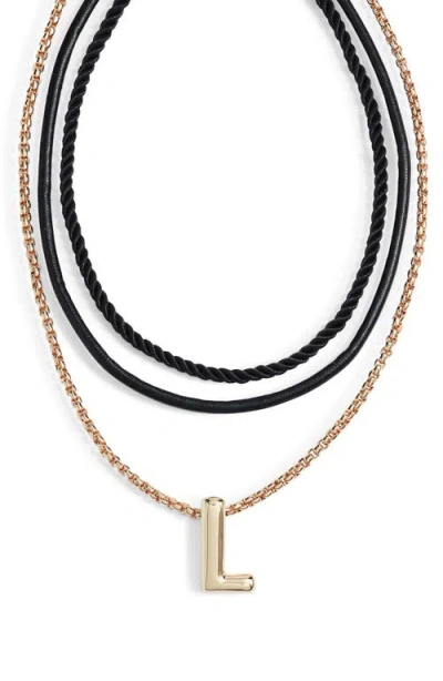 Open Edit Set Of 3 Interchangeable Initial Pendant Necklaces