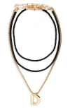 Open Edit Set Of 3 Interchangeable Initial Pendant Necklaces In Multi