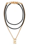 Open Edit Set Of 3 Interchangeable Initial Pendant Necklaces In Multi