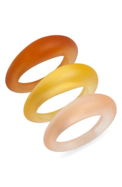 Open Edit Set Of 3 Ombré Resin Rings In Yellow