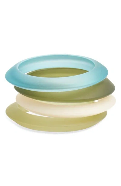 Open Edit Set Of 4 Ombré Resin Bangle Bracelets In Multi