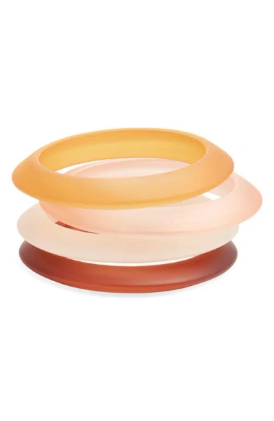 Open Edit Set Of 4 Ombré Resin Bangle Bracelets In Multi