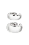 Open Edit Set Of Jumbo Ear Cuffs In Silver