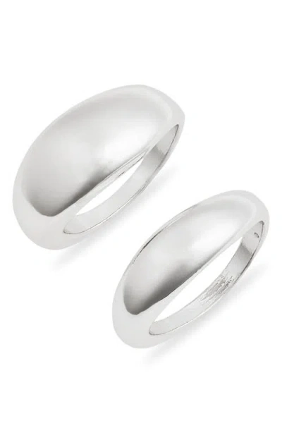 Open Edit Set Of Two Domed Rings In Metallic