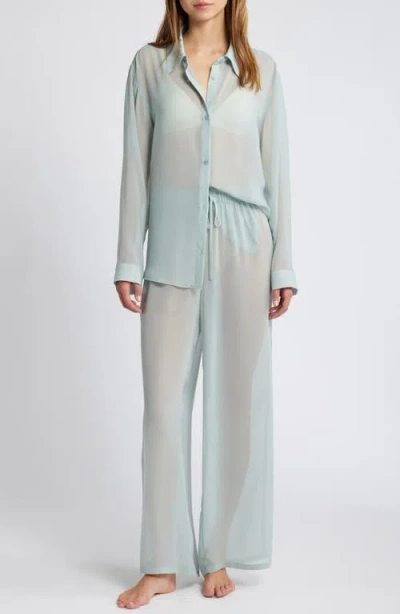 Open Edit Sheer Pajamas In Teal Pond