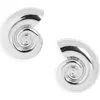 Open Edit Shell Stud Earrings In Rhodium