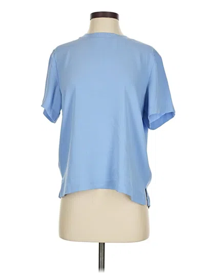 Pre-owned Open Edit Short Sleeve Blouse In Blue