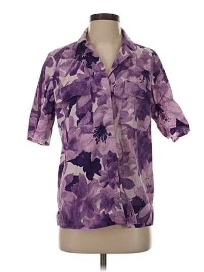 Pre-owned Open Edit Short Sleeve Blouse In Purple