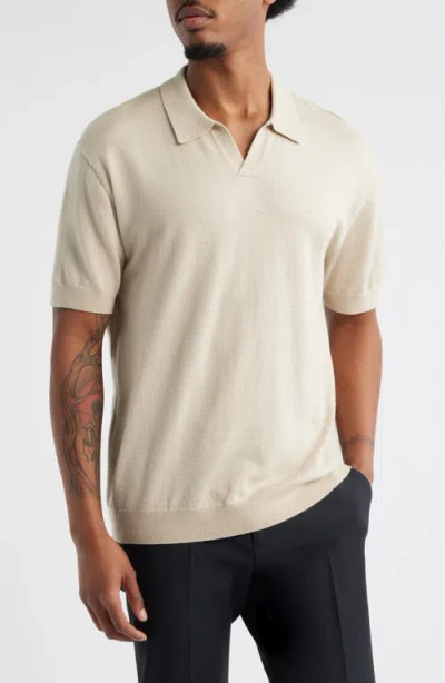Open Edit Short Sleeve Johnny Collar Polo Sweater