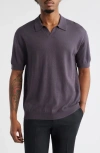 Open Edit Short Sleeve Johnny Collar Polo Sweater