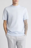 Open Edit Short Sleeve Sweater In Blue Xenon