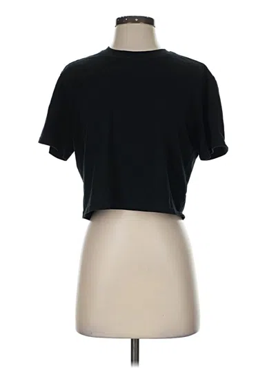 Pre-owned Open Edit Short Sleeve Turtleneck In Black