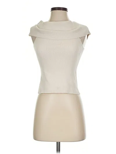 Pre-owned Open Edit Short Sleeve Turtleneck In Ivory