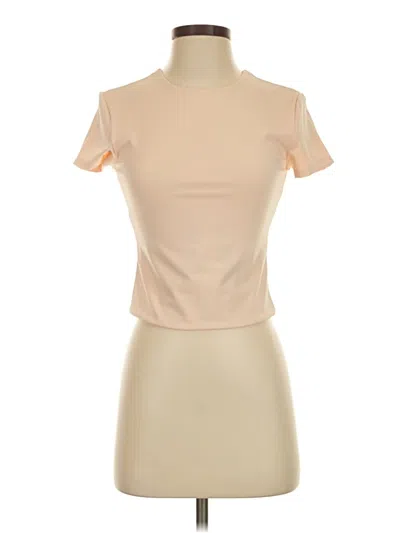 Pre-owned Open Edit Short Sleeve Turtleneck In Tan