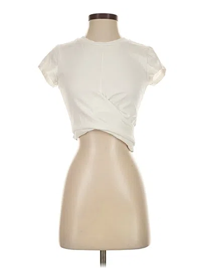 Pre-owned Open Edit Short Sleeve Turtleneck In White