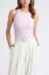 Open Edit Side Ruched Tank In Pink Pirouette