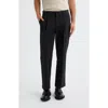 Open Edit Silk Straight Leg Pants In Black