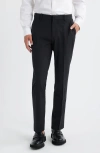 Open Edit Slim Fit Solid Flat Front Stretch Suit Pants In Black