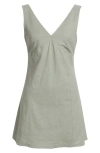 Open Edit Sleeveless Linen Blend Minidress