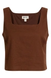 Open Edit Sleeveless Linen Blend Top