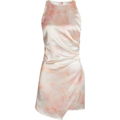 Open Edit Sleeveless Ruched Satin Minidress