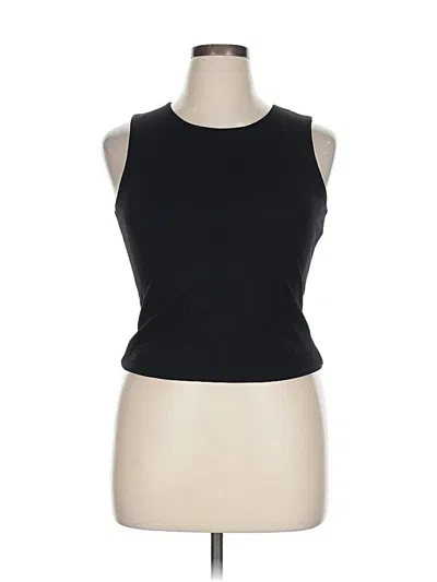 Pre-owned Open Edit Sleeveless Top Black Halter Neckline Tops