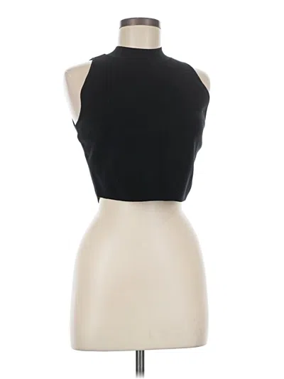 Pre-owned Open Edit Sleeveless Top Black Halter Neckline Tops