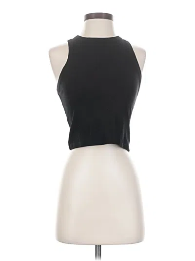 Pre-owned Open Edit Sleeveless Top Black Halter Neckline Tops
