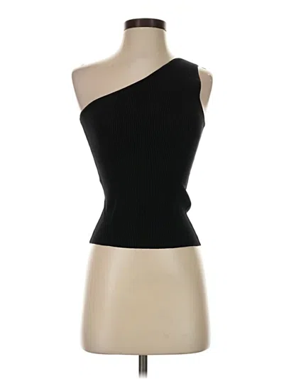 Pre-owned Open Edit Sleeveless Top Black One Shoulder Neckline Tops