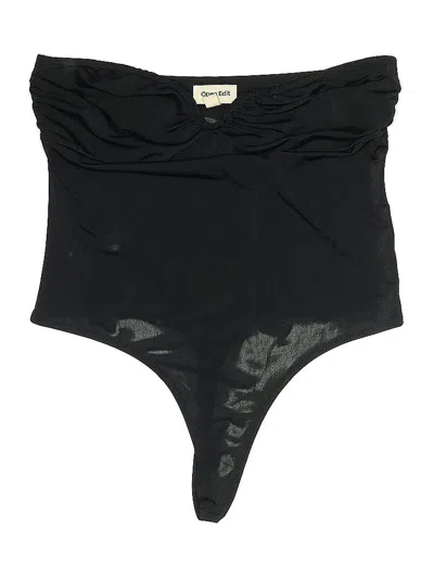 Pre-owned Open Edit Sleeveless Top Black Strapless Neckline Tops