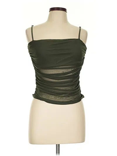 Pre-owned Open Edit Sleeveless Top Green Strapless Neckline Tops