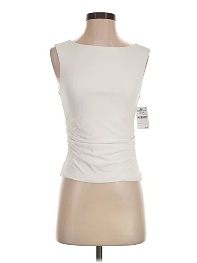 Open Edit Sleeveless Top Ivory Boatneck Tops In White