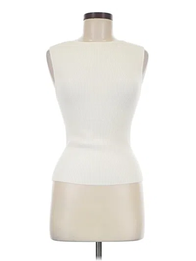 Pre-owned Open Edit Sleeveless Top Ivory High Neck Tops