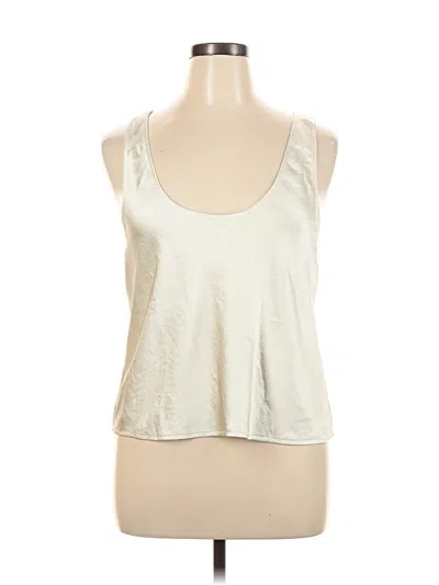 Pre-owned Open Edit Sleeveless Top Ivory Scoop Neck Tops In White